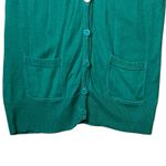 SO  Cardigan Sweater Womens Large Green V Neck Button Front Pockets Lightweight Photo 9
