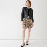 J.Crew‎ Featherweight Satin Pleated Mini Skirt in Zebra Stripe Brown Beige, Sz 2 Photo 11
