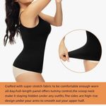 ATTLADY Women's Scoop Neck Compression Cami Tops Size XL Black Photo 2