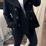 London Fog  size MD Classic Black Women's Peacoat wool blend with pockets Photo 0