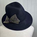 Something Special Elegant Navy Hat with Beaded Bow 100% wool felt Blue Photo 8