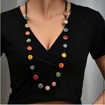 Boho Flat Bead Necklace Female Retro Ethnic Style Niche Stylish Sweater Necklace Photo 1