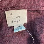 A New Day  Cardigan Sweater Burgundy Marled Knit V Neck Button Up Womens Medium Photo 3