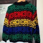 Vintage 80s Justin Allen Acrylic Colorful Sweater Size M Photo 0