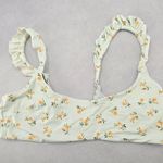 White Floral Ruffle Beach Sports Active Bikini Bralette Swim Top S Small Photo 0