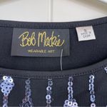 Bob Mackie Vintage Black gauze with blue sequins Wearable Art Gown Prom top NWT Photo 4