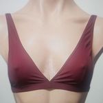 Free People Intimately Wine Bralette With Plunging Neck Line Size L Photo 0