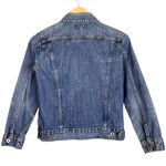 Lucky Brand Jean Jacket Embroidered Heart Distressed Denim Whiskered Trucker XS Photo 1