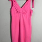 Julia Jordan V-Neck Tie Sheath Knee Length Dress Womens 12 Pink Bows Formal Chic Photo 4