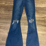 Chic Distressed Flare Jeans in Deep Blue Photo 0