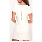 Lulus  Shift Dress Short Sleeve Gold Zipper on Back, Medium Photo 1