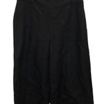 August Silk Sportswear Linen Blend Cropped Wide Leg Culotte Pants Black 8 Photo 0