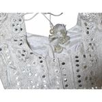 Nazila Couture Mirror Work Embroidered Choli, Size M Gray Size M Photo 1