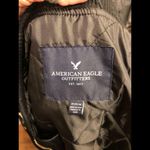 American Eagle  black floral embroidered bomber Photo 3