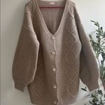 Pink Lily  Tan Knit Cardigan Photo 0