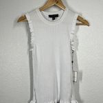 Laundry by Shelli Segal White Ribbed Tank Top Photo 1