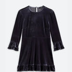 Few Moda Karely Mini Dress - Blue Velvet Photo 3