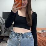 Crop top Long Sleeve Shirt Black Photo 6