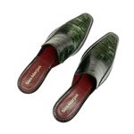 Sies Marjan Heeled Mules Kaya Embossed Croco Mule Leather Italian Designer NIB Photo 1