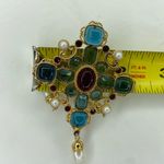 Elegant Pendant with Pearls Gold Red & Blue Gems from Metopolitian Museum of Art Photo 4