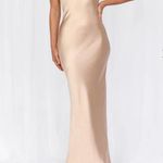 Hello Molly  THE CLEO HALTER SATIN MAXI DRESS CHAMPAGNE Photo 3