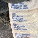 American Eagle Embroidered Peasant Top Bohemian‎ Blouse Short Sleeve Gray S Photo 3