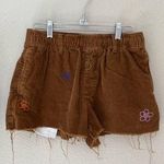 Urban Outfitters Brown Corduroy Cut Off Floral Drawstring, Size Small Photo 0