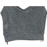 ZARA Metallic Gray Crochet Mesh V Neck Spaghetti Strap Cropped Tank Top S Grey Photo 7