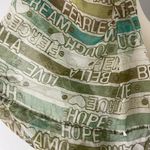 New White, Green, Brown Inspirational Messages Infinity Scarf Green Photo 5