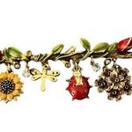 St. John  Brooch Pin Charms Ladybug Dragonfly Sunflower Rhinestones Estate Photo 0