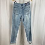 Bailey Ray Size 8 Button Fly Distressed Light Wash Jeans Straight Leg 90's Stars Blue Photo 1