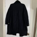 NEW PINKO Italian Wool Knit Overlap Pea Coat Gold accent size US 8 medium Black Photo 5