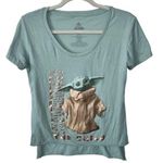 Disney Teal Blue & Bronze Star Wars Baby Yoda T-Shirt Women’s Size Small  Shirt! Photo 0