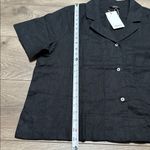 Quince European Linen Short Sleeve Button Up Shirt Black Size Large Photo 4