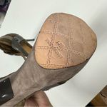 L.A.M.B. Olive Green & Grey Leather Contrast Stiletto Heels Womens 6 Y2K Suede Photo 6