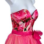 Sherri Hill Y2K VTG Bright Pink Floral Silk Tulle Tutu Prom Dress Size 4 Photo 6