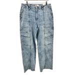 SO NWT  Low Rise Carpenter‎ Utility Jeans Size 15 Light Wash Wide Leg Y2K Style Photo 2