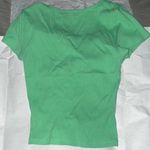 American Eagle Outfitters Green Short Sleeve Fitted Cut Out Tee Photo 1
