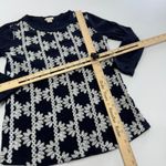 J.Crew Top Women XX Small Blue White Floral Embroidered Long Sleeve Top Cotton Photo 5