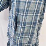 Max Studio New  Plaid Ruffle Hem Balloon Sleeve Babydoll Dress Blue Photo 9