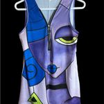 Abstract Art Print Women's Top Purple Photo 3