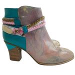 L’ARTISTE GAVIVA TURQUOISE LEATHER ANKLE BOOT Blue Size 7 Photo 1