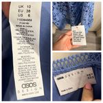 ASOS New Design Premium Lace Midi Dress With Ruffle Detail in Blue Size US 6 Photo 10