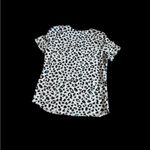 Scrubstar  Black and White Animal Print V-Neck Top Photo 2