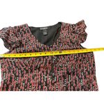 Petite Sophisticate Black Red Sheer Lined Split Flutter Sleeve 90s Y2K Top 12P Photo 4