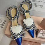 Mach & Mach Crystal Double Bow Pointed Toe Pump Wedding party cocktail party Photo 2