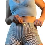 H&M Pinstriped Denim Shorts - size 2 Photo 0