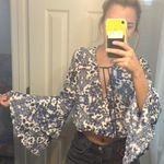 Lizard Thicket Bell Sleeve Crop Top Photo 0