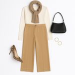 Vince  Silk-Blend Wide-Leg Satin Dress Pants Beige Cropped Trousers Size 00 NWT Photo 13