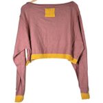 Free People Free People We The Free Into The Blue Pullover Sweater Rose Blush Combo L NWT Photo 1